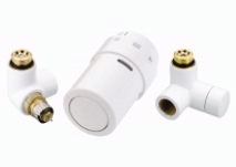 Set robineti economisitori de spatiu tur termostatat/retur 1/2 alb Danfoss